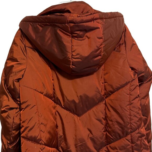 Womens Mind Body Love Burnt Orange Puffer Jacket - Size Small - Picture 8 of 10